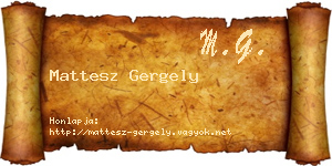 Mattesz Gergely névjegykártya